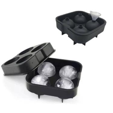 Imagem de Forma Gelo Bola Esfera Grande Silicone Bola 4 Em 1 Gigante Whisky Drinks Com Funil Frutas Bar Festa