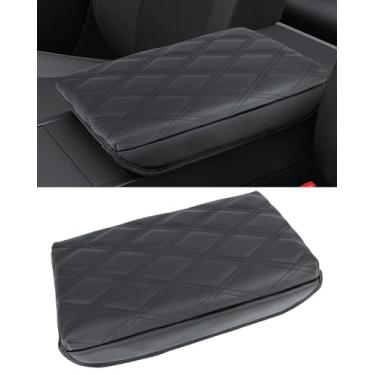 Imagem de LIMBQS Capa de console central para Tesla Model Y Juniper 2025 2026, almofada de proteção de braço de couro PU para acessórios Tesla (preto)