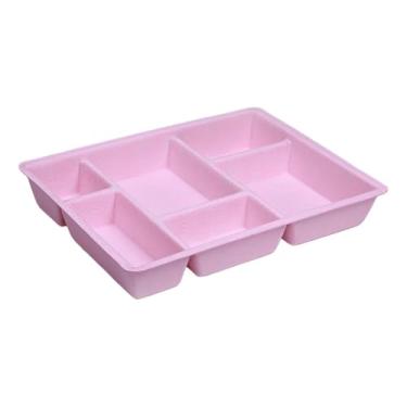 Imagem de Baoblaze Organizador de gavetas de feltro, bandejas organizadoras de mesa, divisórias de gavetas multifuncionais, separadores para penteadeira, suprimentos de, Rosa