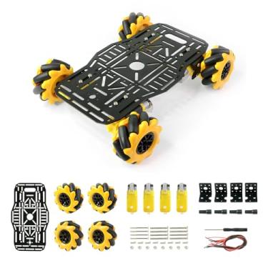 Imagem de Kit de carro de chassi de robô de roda Mecanum 4WD Movimento omnidirecional de 360° com chassi de metal e TT Motor Robot Building Platform Robot Car Kit DIY para Arduino/Microbit/Raspberry Pi