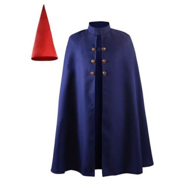 Imagem de Weixu Fantasia masculina capa de jardim com chapéu vermelho Halloween cosplay manto roupa PP