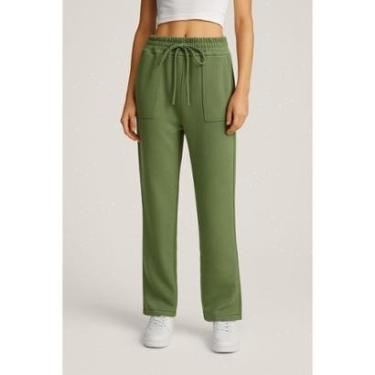 Imagem de Calça Feminina Moletom Pantalona Wide Leg Moda Gringa-Feminino