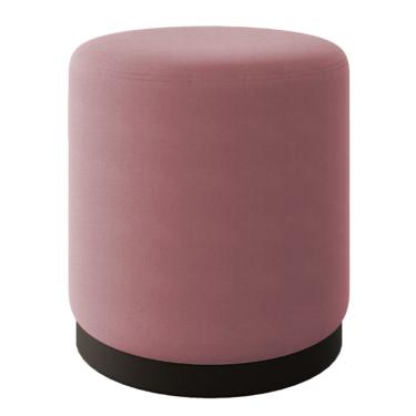 Imagem de Puff Banco Decorativo Orgânico Living Redondo Marí 41x46cm Veludo Rosê - Desk Design