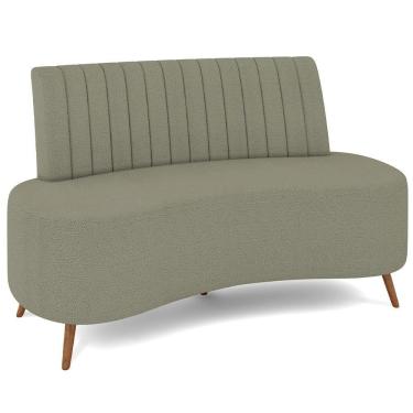 Imagem de Sofá Chaise Living 2 Lugares 135cm Para Sala Cayman K01 Bouclê Verde