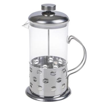 Imagem de Cafeteira Francesa Em Inox Luxo Chaleira Expressa Em Vidro Cremeira Bule Prensa French Press Luxo 600ml