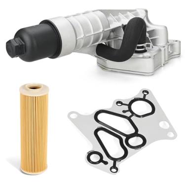 Imagem de YCLL Carcaça do filtro do refrigerador de óleo do motor de alumínio compatível com Be-nz M271 W204 C250 R172 SLK250 2012-2015, OE#2711801410