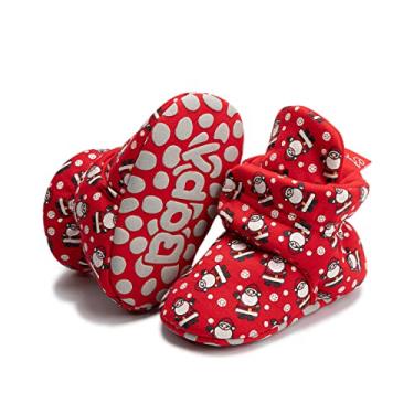 Imagem de Bota de lã Tutoo unissex para bebês recém-nascidos para meninos e meninas, meias de inverno quentes de algodão, chinelos macios para os primeiros passos, B-star Navy, 6-12 Months Infant