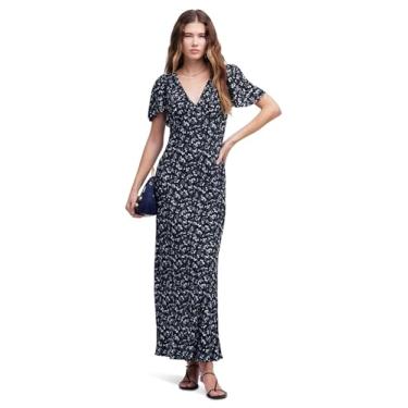 Imagem de Madewell Midi feminino estampado com decote em V, Vintage Ditsy Pear Accent, 46