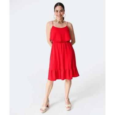 Imagem de Vestido Feminino Alças Corda Náutica Marisa-66082, Vermelho, GG