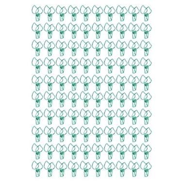 Imagem de Clipes de pasta pequena forma de pêssego de metal forte força de fixação para material de escritório escola uso doméstico 100 pces grampos de papel duráveis ​​coloridos (Verde)