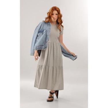 Imagem de Vestido Longo Marias Just Basic, Cinza, GG
