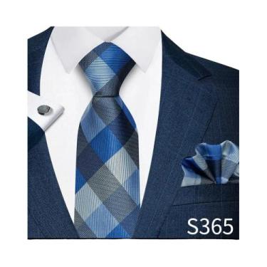 Imagem de Conjunto De Gravata Luxuosa Masculina Com Botões De Punho E Lenço De B