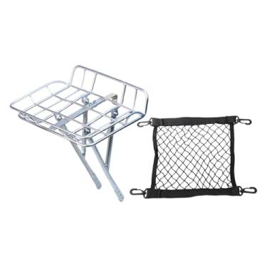 Imagem de KiBcsLic Suporte de carga dianteiro para bicicleta em liga de alumínio, premium, e prático, organizador para equipamentos e acessórios de ciclismo, Versão Prata Alta