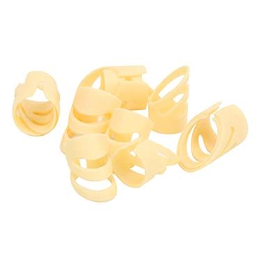 Imagem de Cryfokt Conjunto de Palhetas Multidedos, Protetores de Ponta Dos Dedos Resistentes a Rasgos, Encaixe de Instrumento de Cordas, 12 Peças ABS Bege (4L+8M)