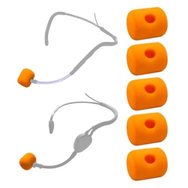Imagem de Voarmaks 5 peças de capas de microfone compatíveis com YesMic, Soundtechnic FITNESS 1, AKG HC644-MD, C520, C555, C544, CAD Audio C98 Drum Mic, Clubs Mic Microphone Headphone Pop Filters, Laranja