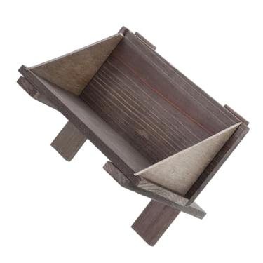 Imagem de ULTECHNOVO Decoração de Presépio de Madeira Jesus Berço de Madeira Religioso para Presépio de Natal Design Elegante para Exibição de Festas