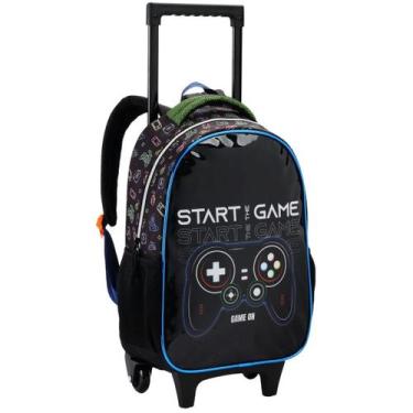 Imagem de Mochila de Rodinhas Escolar Gamer Infantil Meninos Alça Confortável Re