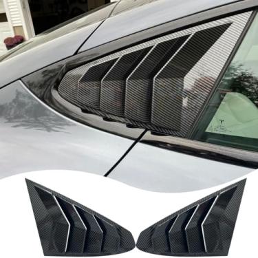Imagem de MUXEE Grade de janela, 2 peças de persianas de janela de ventilação lateral para Tesla Model X 2022-2025, capas decorativas de janela esportiva com impressão ABS, acessórios de acabamento externo