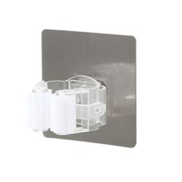 Imagem de Ganchos multifuncionais de cozinha, suporte organizador de esfregão de parede, autoadesivo, cabide de vassoura, impermeável, gancho forte, branco, 10 peças