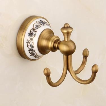 Imagem de Acessórios de banheiro escovados de latão barra de papel suporte de pano gancho de saboneteira suporte de copo suporte de escova de vaso sanitário, apenas gancho