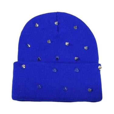 Imagem de Gorro Punk Masculino Com Rebites, Touca Gótica De Caveira, Acessório D