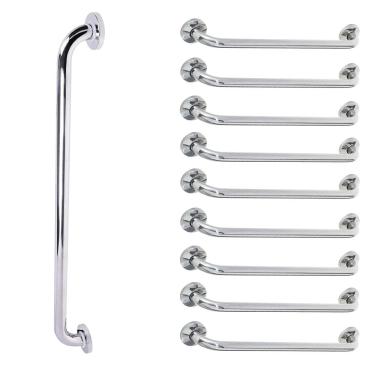 Imagem de Barra de Apoio Alca 80cm kit 9 Uni Acessibilidade Deficiente Cadeirante Idoso Box Banheiro Corrimao Seguranca Corredor