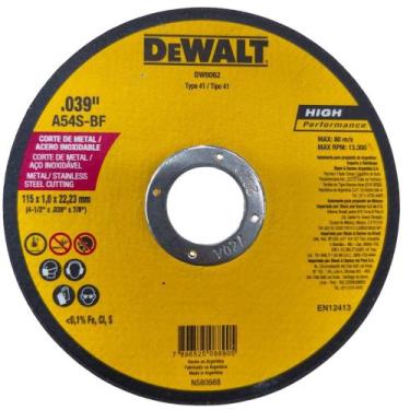 Imagem de Disco De Corte Fino P/Inox 4.1/2" X 1.0 X 7/8" - Dw8062 - Dewalt