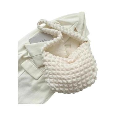 Imagem de Bolsa Feminina Crossbody Acolchoada com Xadrez Bordado - Grande Capaci