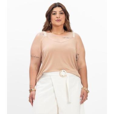 Imagem de Blusa de Alça Feminina Plus Size Secret Glam Marrom, Plus G1, Marrom