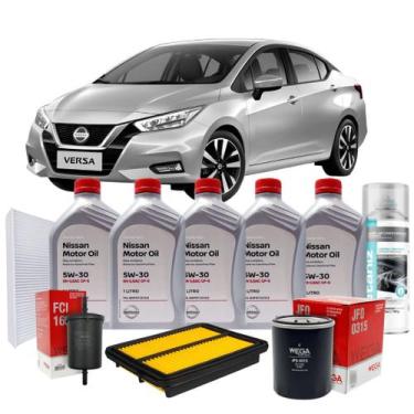 Imagem de Kit Revisão Troca De Óleo 5w30 Nissan Versa 1.6 2021 2022 Original
