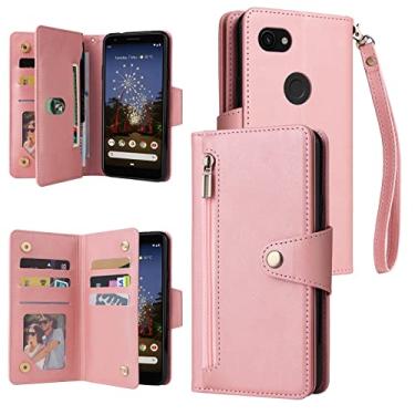 Imagem de For Google Pixel 3A Rivet Buckle 9 Cards Three Fold Leather Phone Case