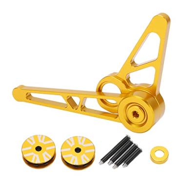 Imagem de Tensor de corrente de bicicleta, tensor de corrente de desviador traseiro suporta 1 a 6 velocidades liga de alumínio cnc profissional de alta dureza com 2 rodas para bicicleta Ouro