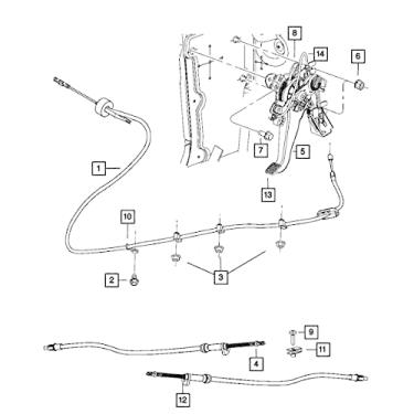 Imagem de Cabo de freio de estacionamento Mopar 6804 8099AA