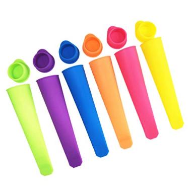 Imagem de 6 Unidades Moldes De Silicone Forma De Gelo Forma De Picolé Fazedor De Gelo Máquina De Picolé Sorvete