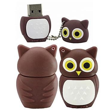 Imagem de Flash Drives USB em forma de coruja de 16 GB Pen Drive Memoria Flash Stick PenDrives USB Flash Disk Pen Drive U Disk USB 2.0 Pen Drive (marrom)