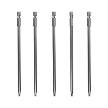 Imagem de Bettomshin 5 peças T25 pontas de chave de fenda magnéticas Torx, haste hexagonal de 1/4 polegada de comprimento de 15,24 cm S2 segurança à prova de adulteração kit ferramentas