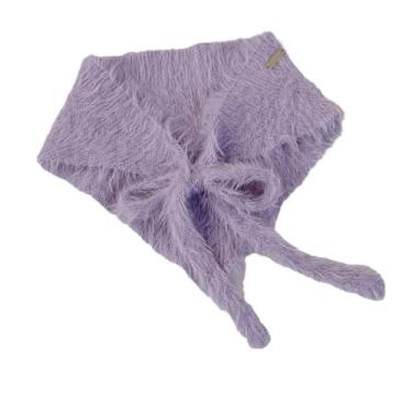 Imagem de Bandanas Crochê Para Meninas Cachecol Malha Feito À Mão Para Inverno Turbante Para Meni...