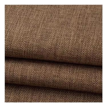Imagem de Costura e Tecido Tecido De Linho De Cor Sólida 1 Jarda, Tecido De Estofamento Diy Para Cadeiras, Sofá, Cortinas De Toalha De Mesa, Pano De Linho Macio E Espesso, Lavável À Máquina (Color : Coffee, S
