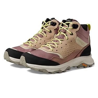 Imagem de Merrell Tênis feminino Speed Solo Mid WP – membrana impermeável com abas de puxar, tênis robusto estilo urbano, Burlwood, 8.5