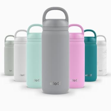 Imagem de Ello Cooper Twist Garrafa de água infantil de aço inoxidável de 510 g com tampa de chug | Parede dupla à prova de vazamento e isolada a vácuo | Serve para porta-copos de carro | Alça de transporte