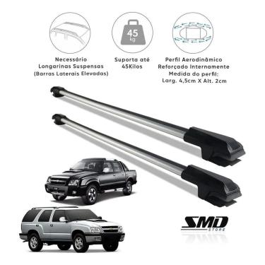 Imagem de Rack travessa teto gm s10 cab. dupla e blazer 1995 a 2012 prata especifico
