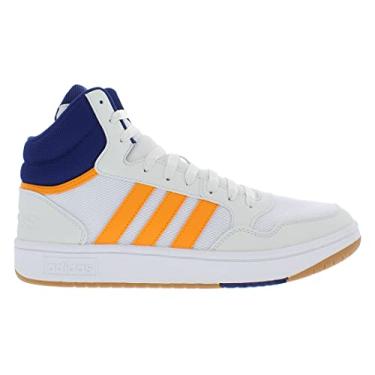 Imagem de adidas T nis de basquete masculino Hoops 3.0 Mid, Branco/amarelo-branco, 9.5
