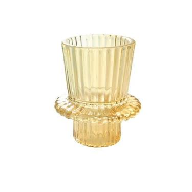 Imagem de Castiçal De Vidro Sodo Calcico Ambar 7cm - Casita