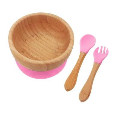 Imagem de Jogo para Refeição Infantil Mimo BM23190 Bambu Rosa - Mimo Style