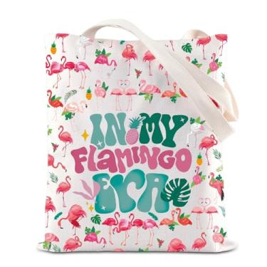 Imagem de TGBJE Bolsa feminina Flamingo In My Flamingo Era com alça de flamingo, presente para amantes de flamingo, flincrível, bolsa de compras de ombro, Bolsa Flamingo Era