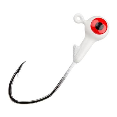 Imagem de Strike King Lures Mr. Crappie Gancho de garra com águia afiada Lazer, água doce, 14 g, gancho #2, branco Refrigador, pacote com 8