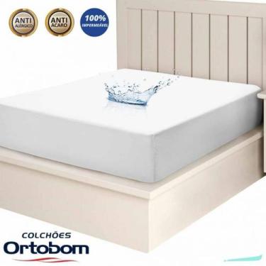 Imagem de Protetor De Colchão Solteiro Impermeável Ortobom Com Elástico Fácil De