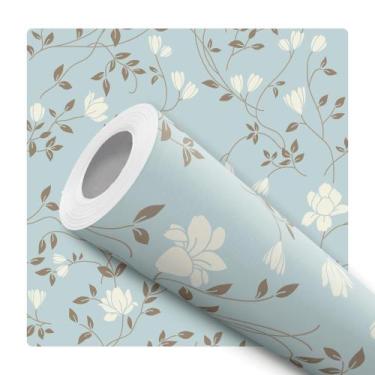 Imagem de Papel de Parede Vinílico Floral Flor Azul Sala Quarto 12m - Signmaq, 1