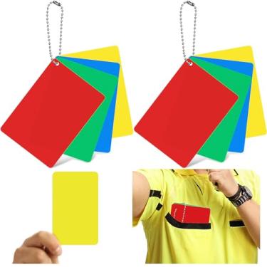 Imagem de Syhood 2 conjuntos de cartas de árbitro de árbitro futebol vermelho e amarelo azul verde conjuntos de cartas de árbitro vôlei cartas de árbitro atraso aviso de ejeção equipamento de árbitro para jogos