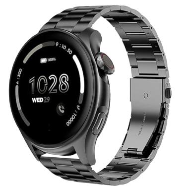 Imagem de Lamshaw Pulseira para relógio inteligente Cubitt Viva Pro, pulseira de substituição de aço inoxidável de aço inoxidável compatível com Cubitt Viva Pro, Viva, Aura Pro, Aura Smart Watch (preto)